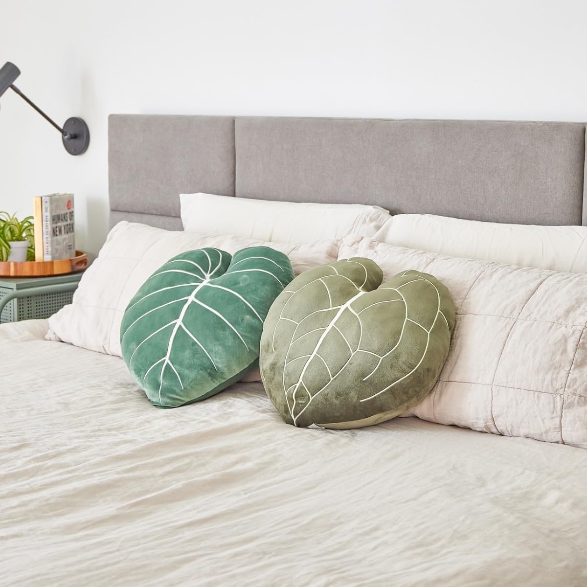 Authentic Green Philosophy Co. leaf pillow interior styling