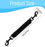 Handmade backup pinch collar safety clip attached to a dog training collar and harness.