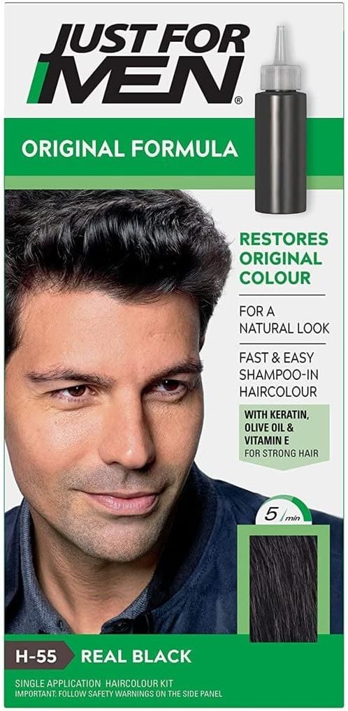 Just For Men Original Hair Color Real Black front view permanent hair dye