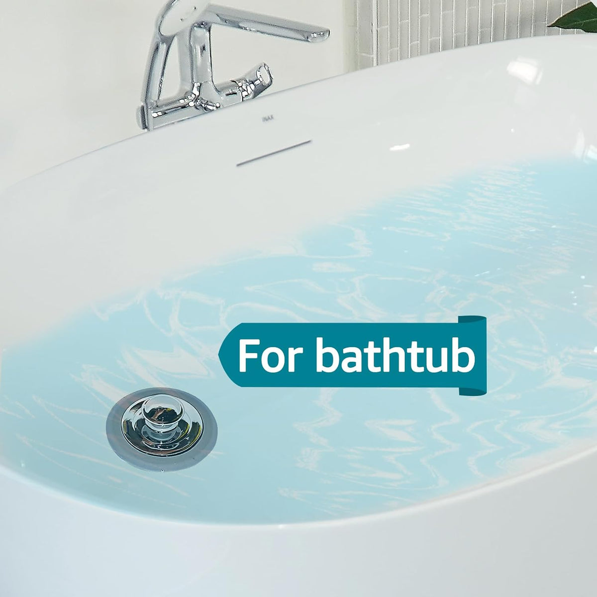 VIPMORE universal tub stopper installed in bathroom sink