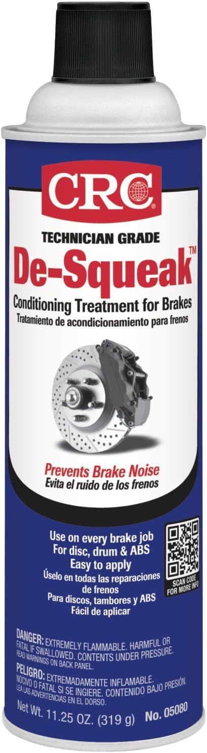 CRC De-Squeak Brake Conditioning Treatment front view aerosol can for automotive noise elimination