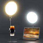 UBeesize laptop ring light front view showing 10.5 inch full screen led panel on desk stand