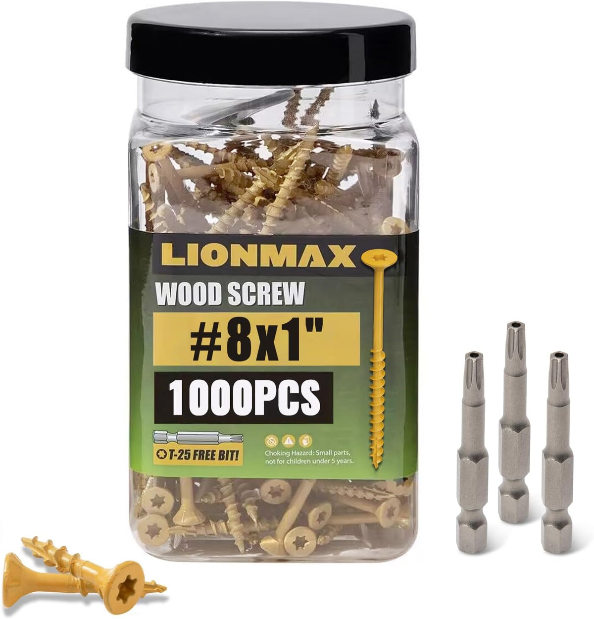 LIONMAX Wood Screws 1 Inch, Deck Screws #8 x 1, 500 PCS, Rust Resistant, Epoxy Coated, Exterior Wood Screw, Outdoor Decking Screws, Torx/Star Drive Head, T25 Star Bit Included, Tan - Image 12