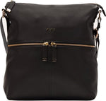 Kiko Leather zip tote bag front view genuine leather handbag