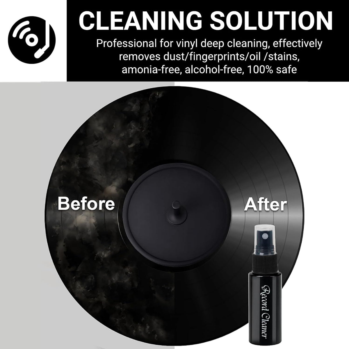 Opula silicone label protector attached to a vinyl LP