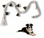Yayaboqu dog doorbell for potty training front view hanging on a door handle