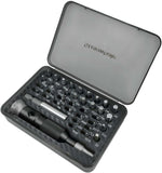 Steinwhale 39-in-1 screwdriver set front view showing aluminum handle and storage case.