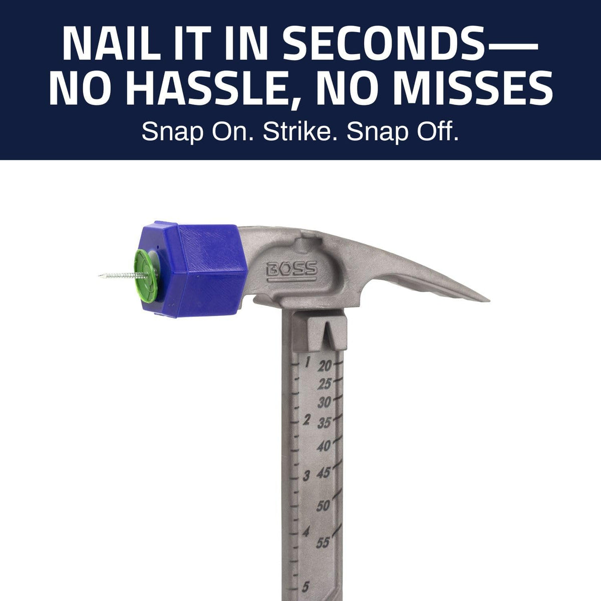 Boss Hammer magnetic cap attached to a titanium hammer head
