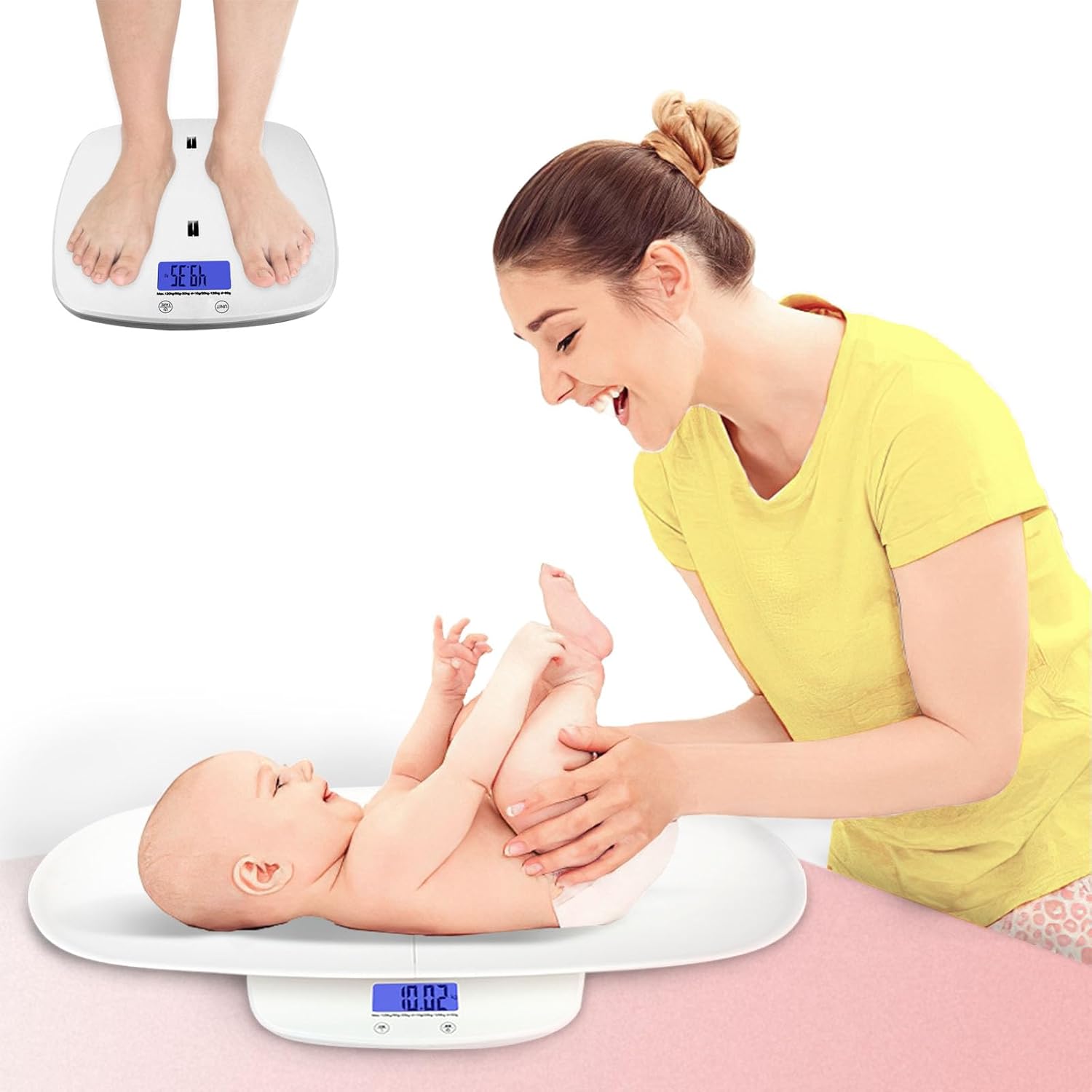 AOOEAENN digital baby scale front view with white tray