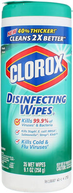 Clorox disinfecting wet wipes front view canister packaging