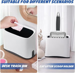 Close up of durable white plastic cat litter scoop holder