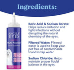 Sterile pet eyewash solution with boric acid for soothing irritated eyes