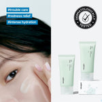 Celimax calming gel cream being applied to show its lightweight non sticky texture perfect for hot summer skin.