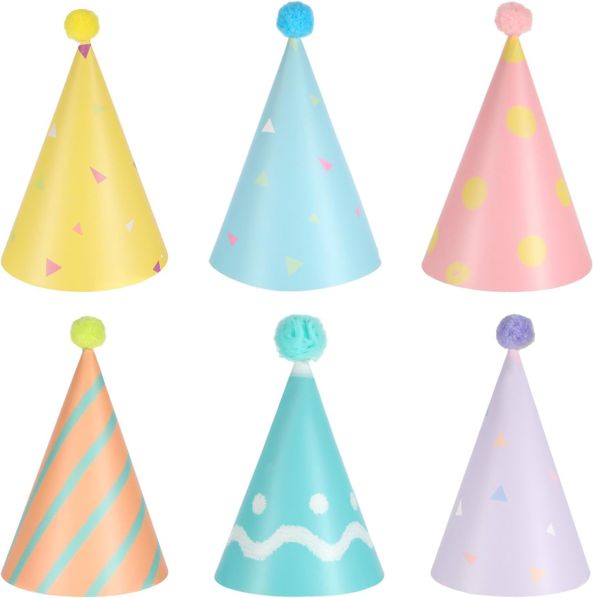 Apausvcm 6Pcs Birthday Hats for Dog Cat front view