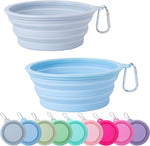 SLSON Collapsible Dog Bowl, 2Pack Macaron Color Pet Travel Bowls Silicone Foldable Water Feeder Dish for Small to Large Dogs Cat Walking Hiking Camping (Macaron Blue and Light Grey, Small) - Image 13
