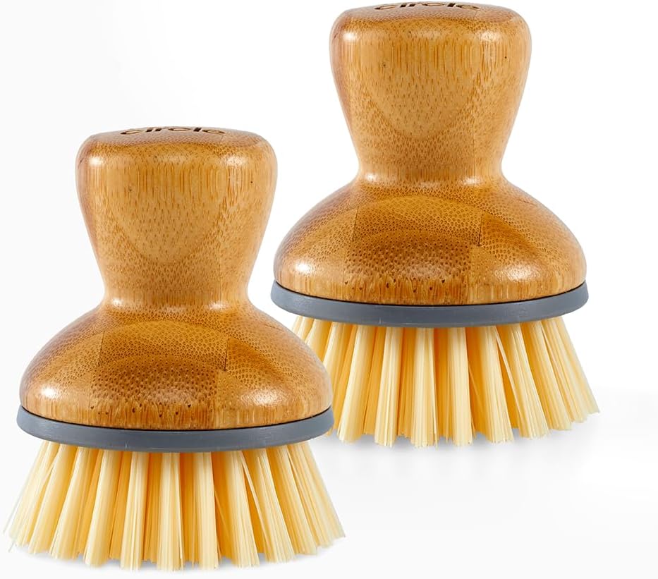 Full Circle Bubbly Palm Brush - Family Safe, Formaldehyde-Free - Ergonomic Palm Scrubber with Handle for Kitchen Cleaning, Dish Scrub Brush for Nonstick, Cast Iron & Sink, White - Image 13