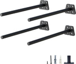 NEODROP 6-Pack 4 Inch Hidden Floating Shelf Bracket, Heavy Duty Blind Shelf Support Hardware | Invisible Wall Brackets for Kitchen, Fireplace Mantel Wood Shelves | Black Powder Coated Solid Steel - Image 9