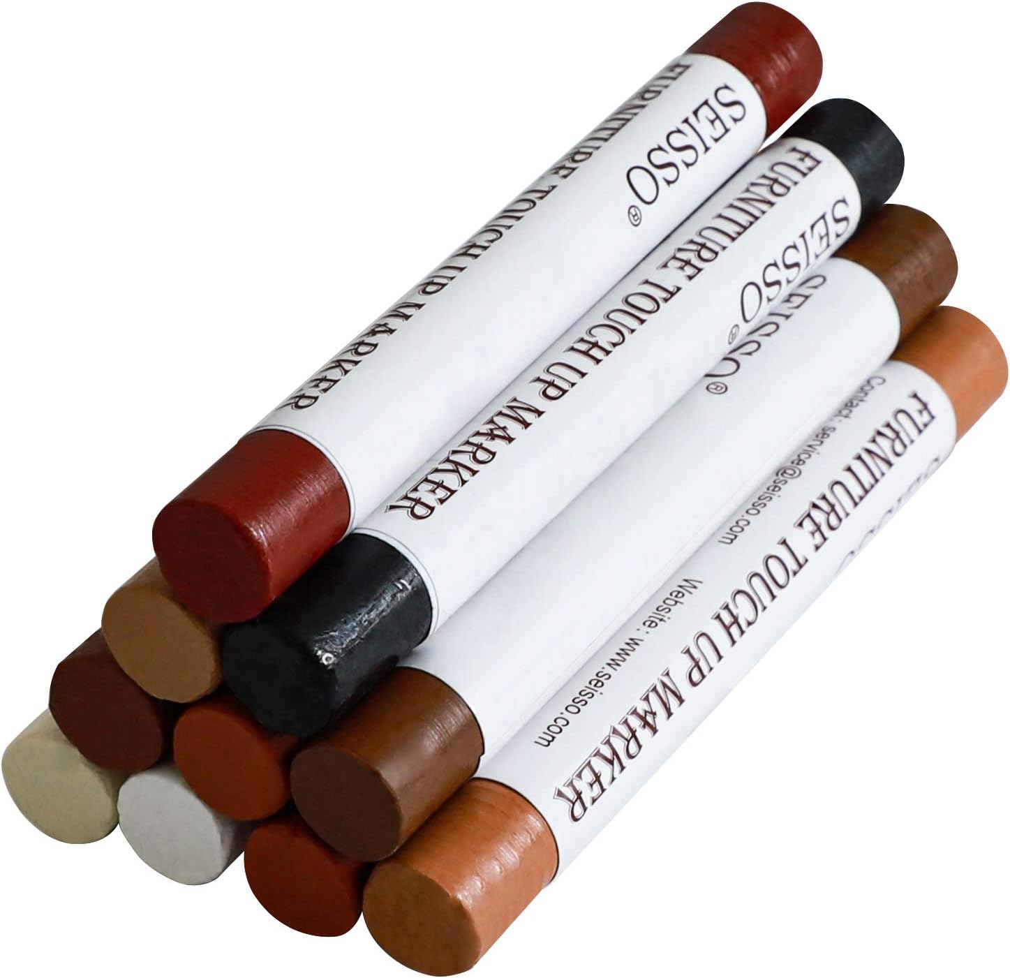 SEISSO Wood Filler Sticks 10 piece kit front view for furniture repair.