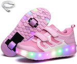 Ehauuo Unisex Roller Shoes Kids Sparkling Wheels Shoes Girls Light up Roller Skates Sneakers Boys Rechargeable Flashing Sneakers for Gift - Image 9