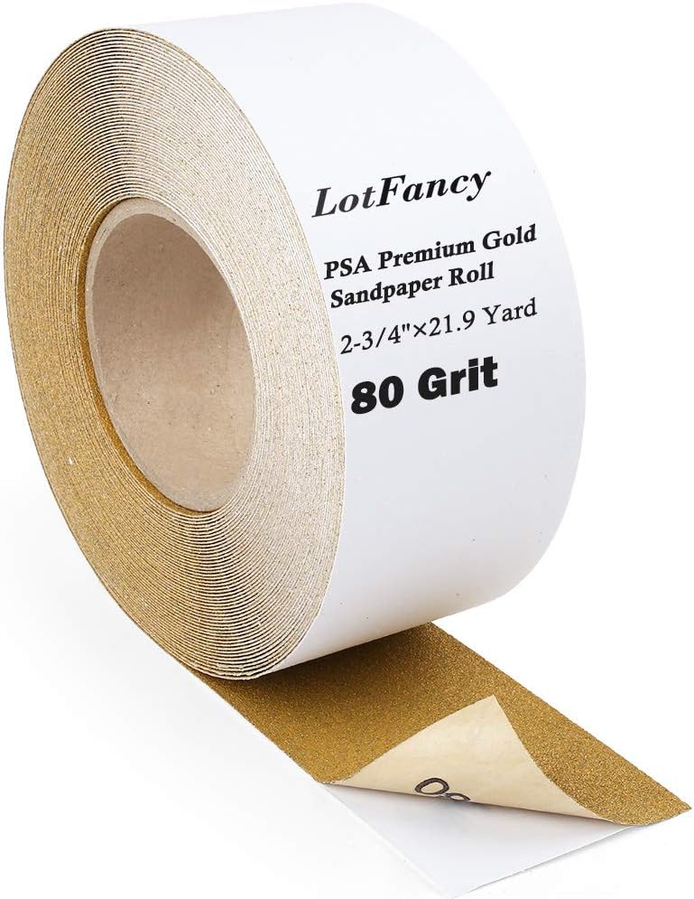 LotFancy sandpaper roll used for automotive body repair setup