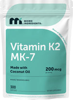 Micro Ingredients Vitamin K2 MK-7 front pouch view supplement