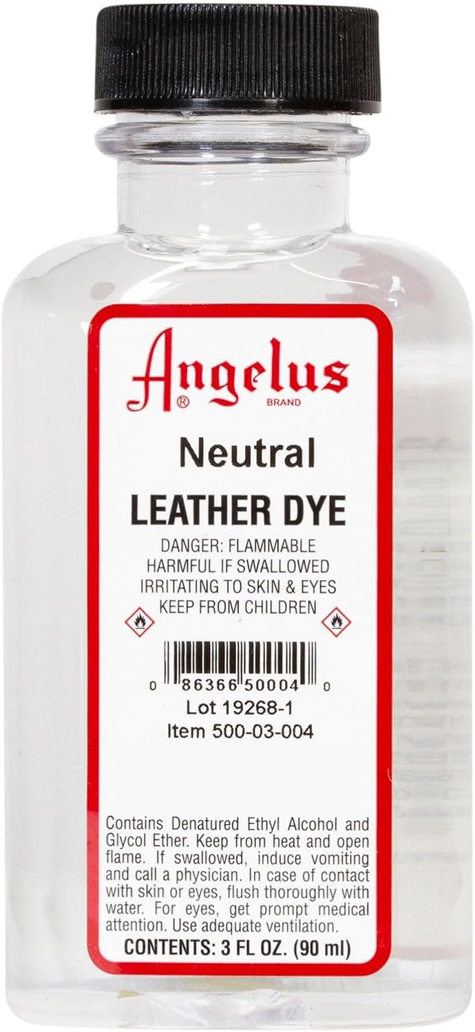 Angelus leather dye bottle back instructions view