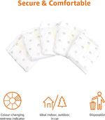 Color changing wetness indicator on white male dog diaper belly band