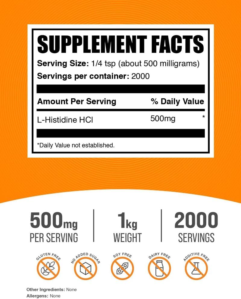 BulkSupplements L-Histidine Hcl amino acid powder texture
