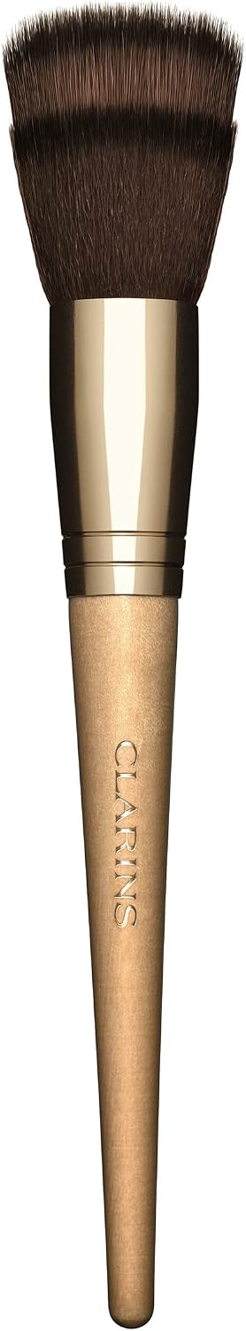 Clarins Multi Use Foundation Brush front view showing flared synthetic bristles