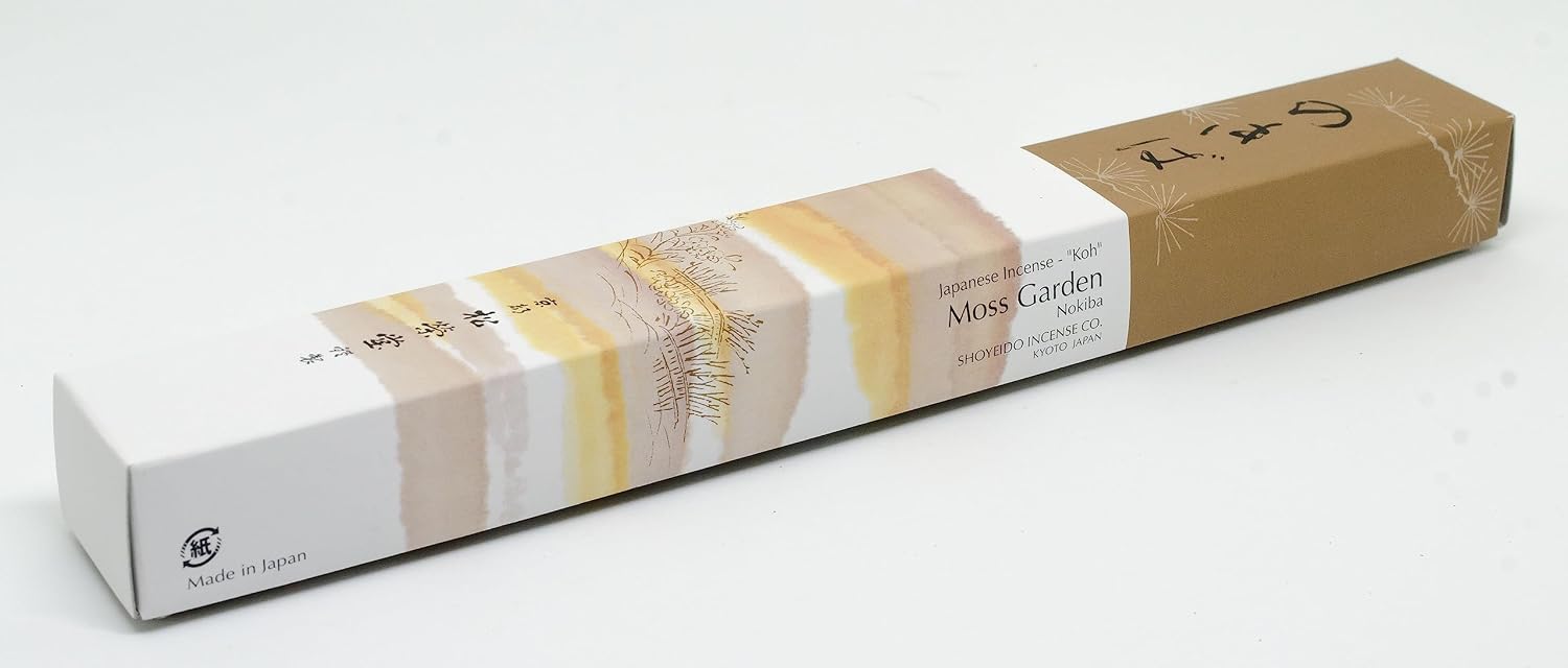 Shoyeido Moss Garden Incense 80 Sticks Nokiba front packaging view