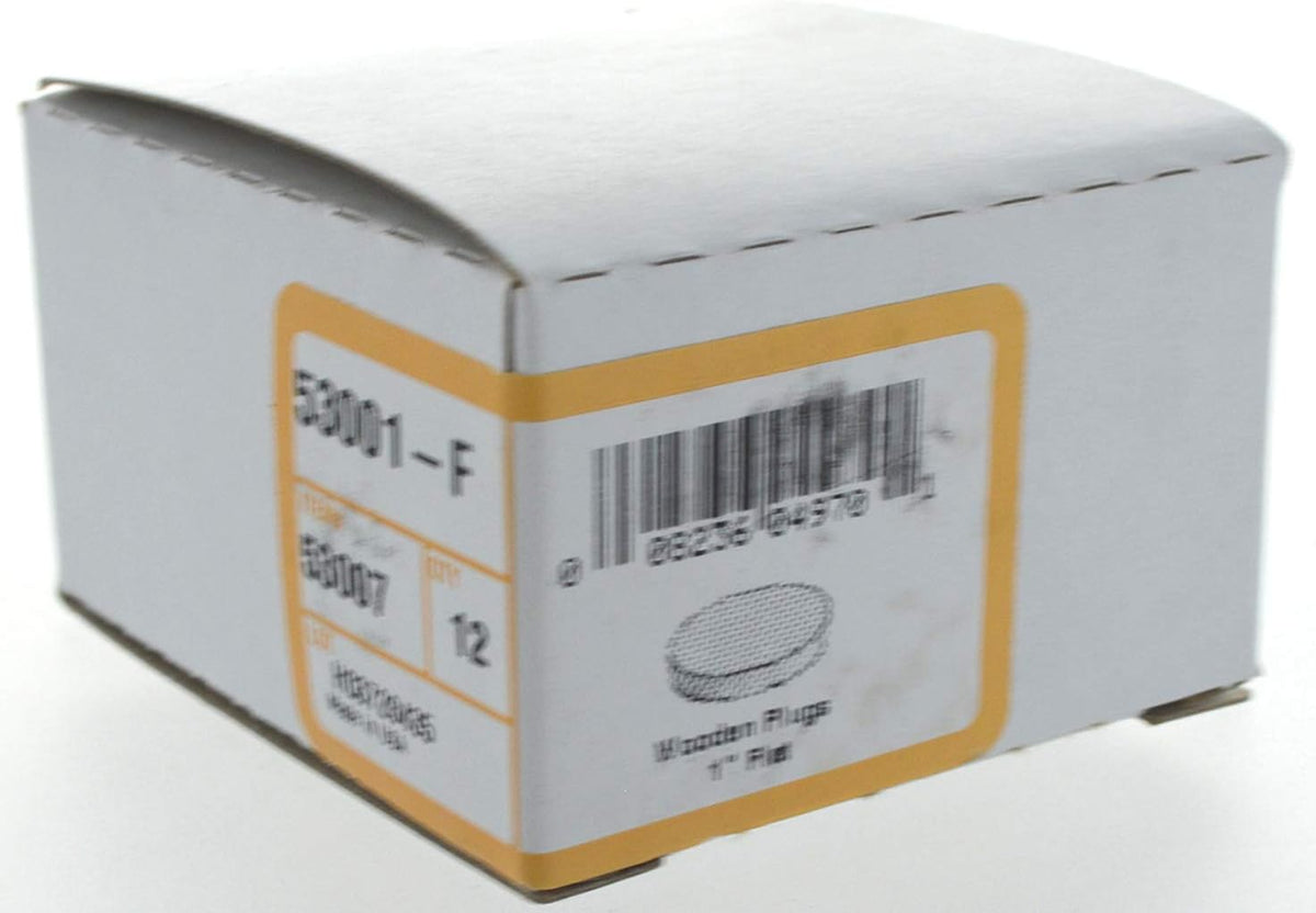 Hillman 1-inch beige wooden flat plug packaging and details