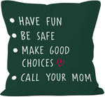 Funny Text Your Mom Throw Pillow Covers 18x18, College Dorm Room Classroom Decorative Square Pillow Cases, Have Fun Go to Class Decor Pillowcases, Back to School Gifts - Image 10