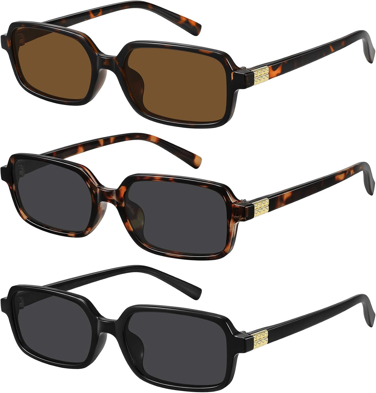 WOWSUN Retro Rectangle Sunglasses Womens Small Trendy 90s Sun Glasses Sunnies UV400 Protection - Image 9