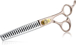 JASON curved dog shears being adjusted using the diamond accent mechanism