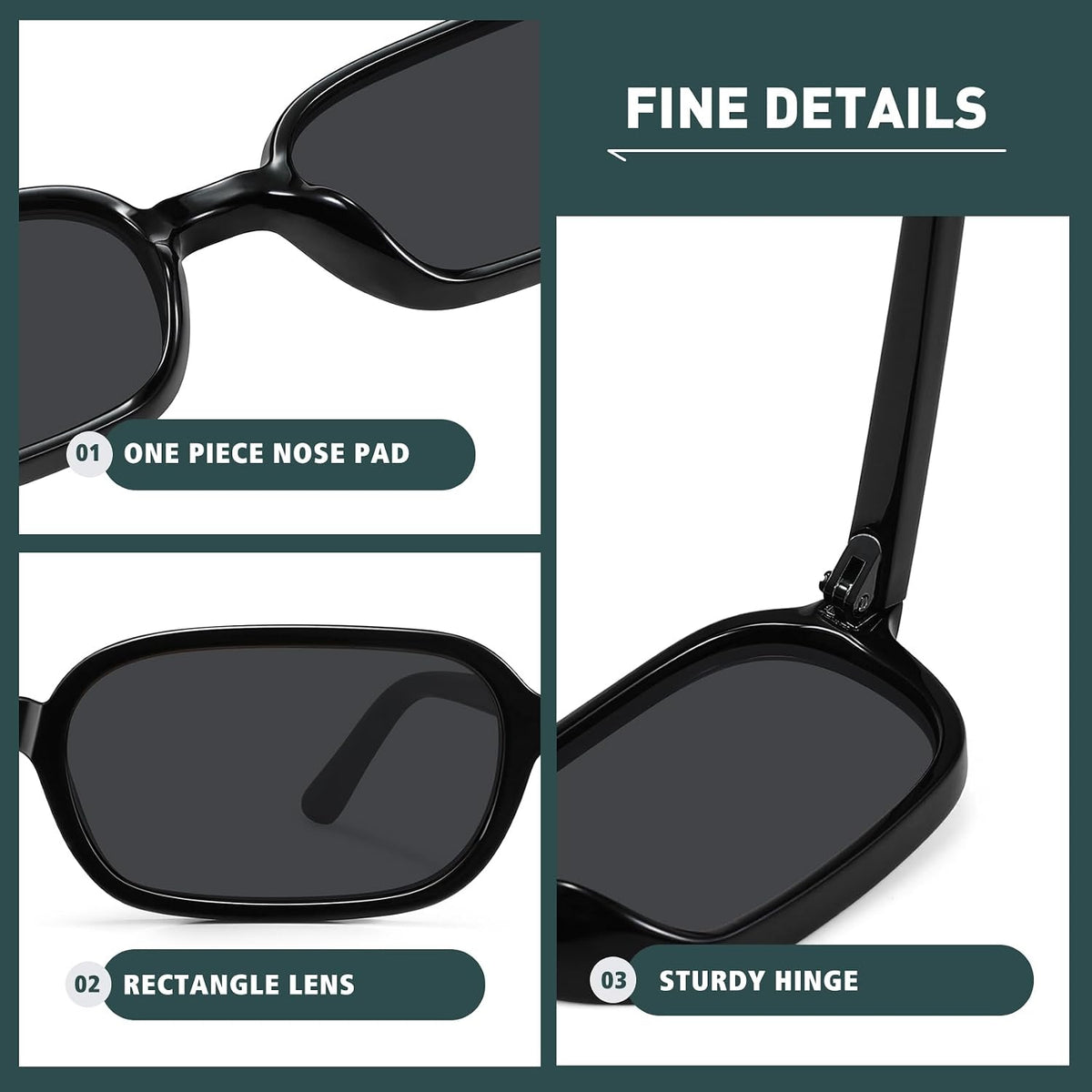 WOWSUN retro sun glasses UV400 lens clarity detail