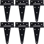 4 Inch T-Strap Gate Hinges, Shed Barn Door Hinges Heavy Duty, Black Tee Hinges for Wooden Fences, Yard Gate, Wrought Hardware Iron Rustproof (4 Pack/Set) - Image 14