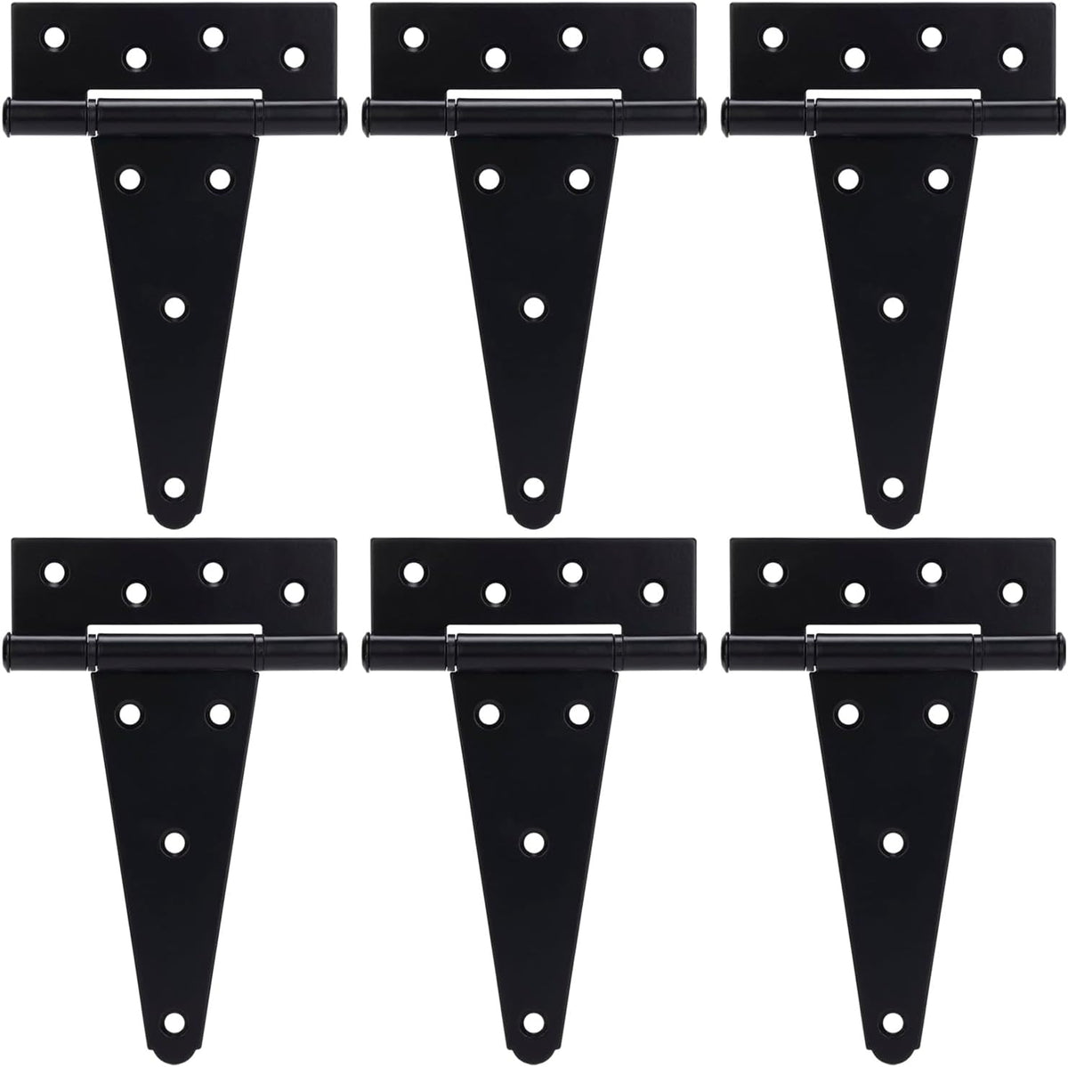 4 Inch T-Strap Gate Hinges, Shed Barn Door Hinges Heavy Duty, Black Tee Hinges for Wooden Fences, Yard Gate, Wrought Hardware Iron Rustproof (4 Pack/Set) - Image 14