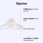 Micro Ingredients Glycine Powder back label showing nutrition facts