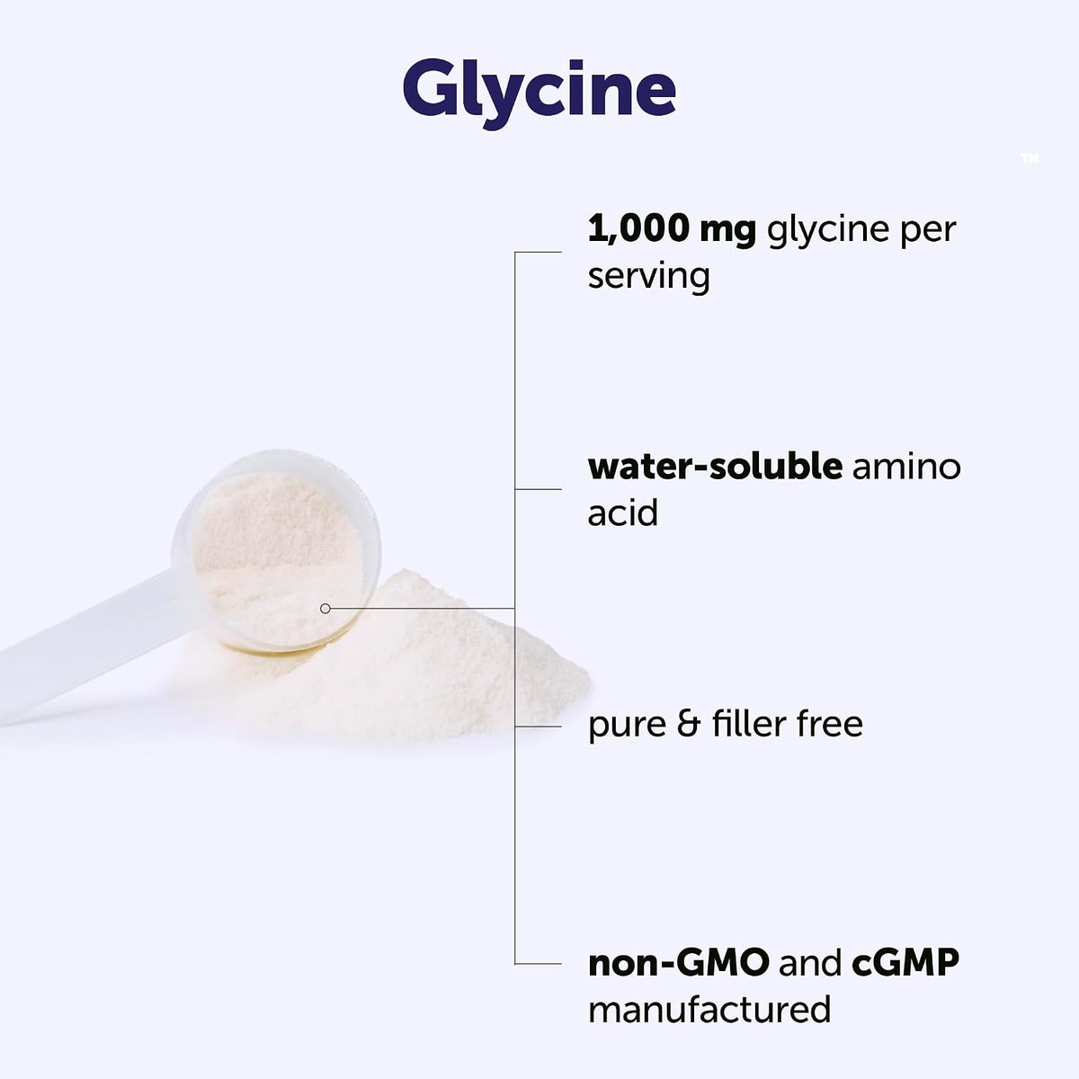 Micro Ingredients Glycine Powder back label showing nutrition facts
