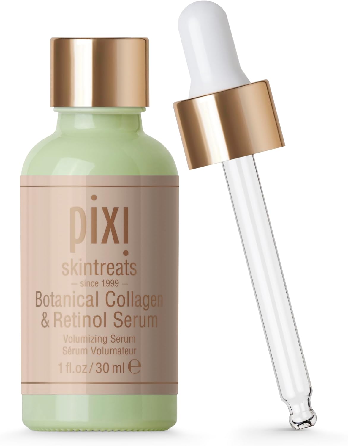 Texture shot of the lightweight non greasy fluid from Pixi Botanical Collagen and Retinol evening treatment.