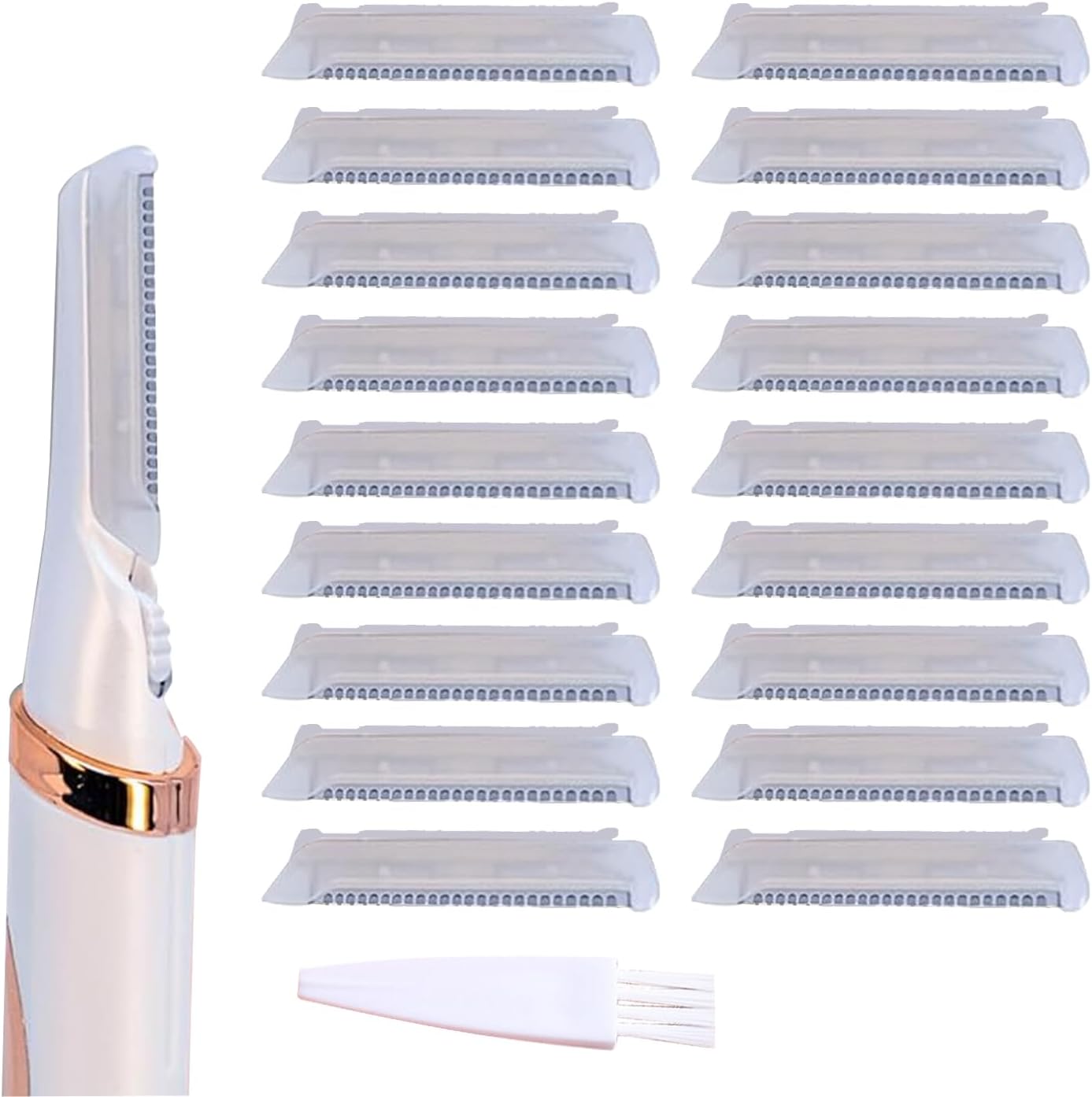 Mgmooa 18 pack replacement heads for Flawless Dermaplane Glo front view