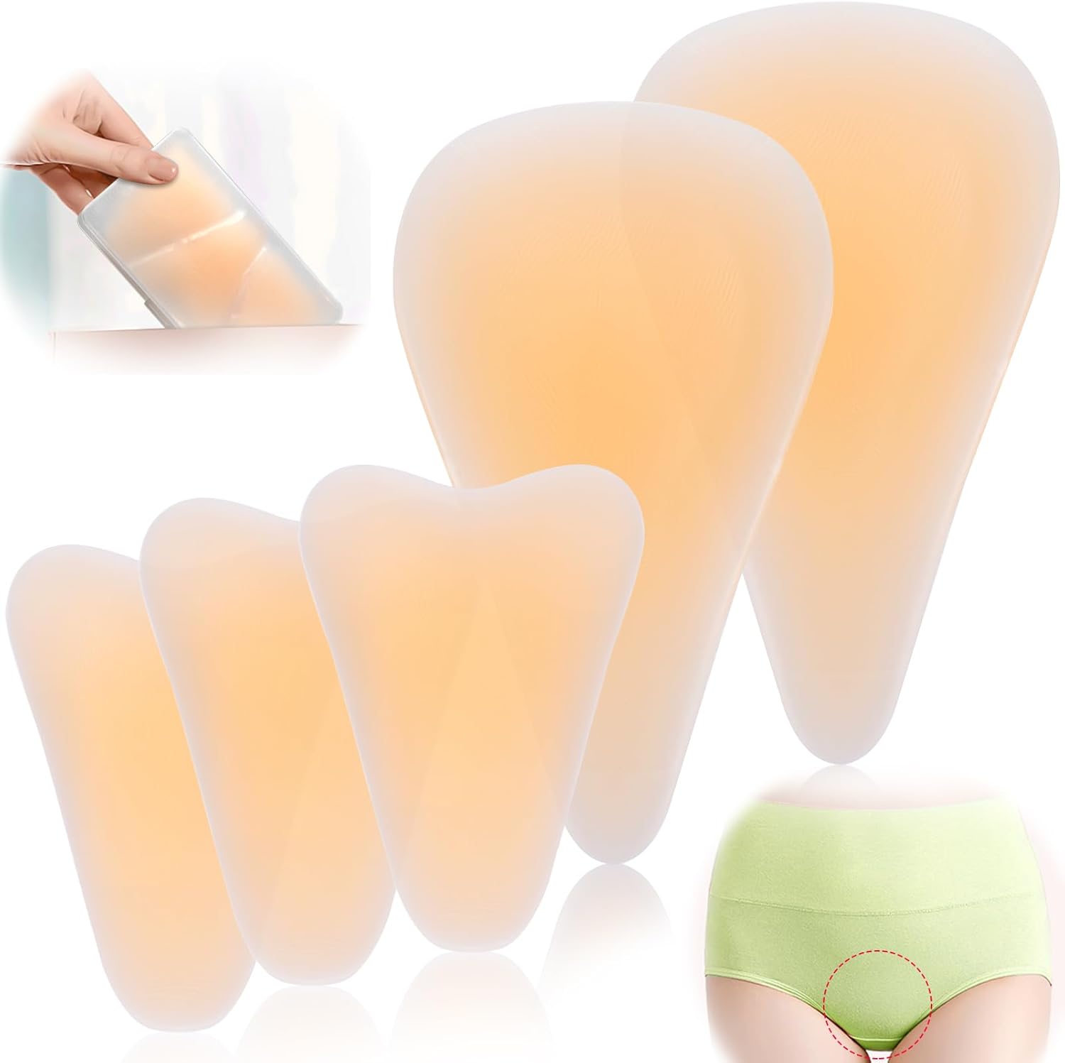 Inefticism 5 Pack Camel Concealer Toe Cover with No-Bump Design - Invisible, Reusable Adhesive Pads for Swimsuits, Leggings & Yoga, Soft Silicone Hider for Women - Image 1