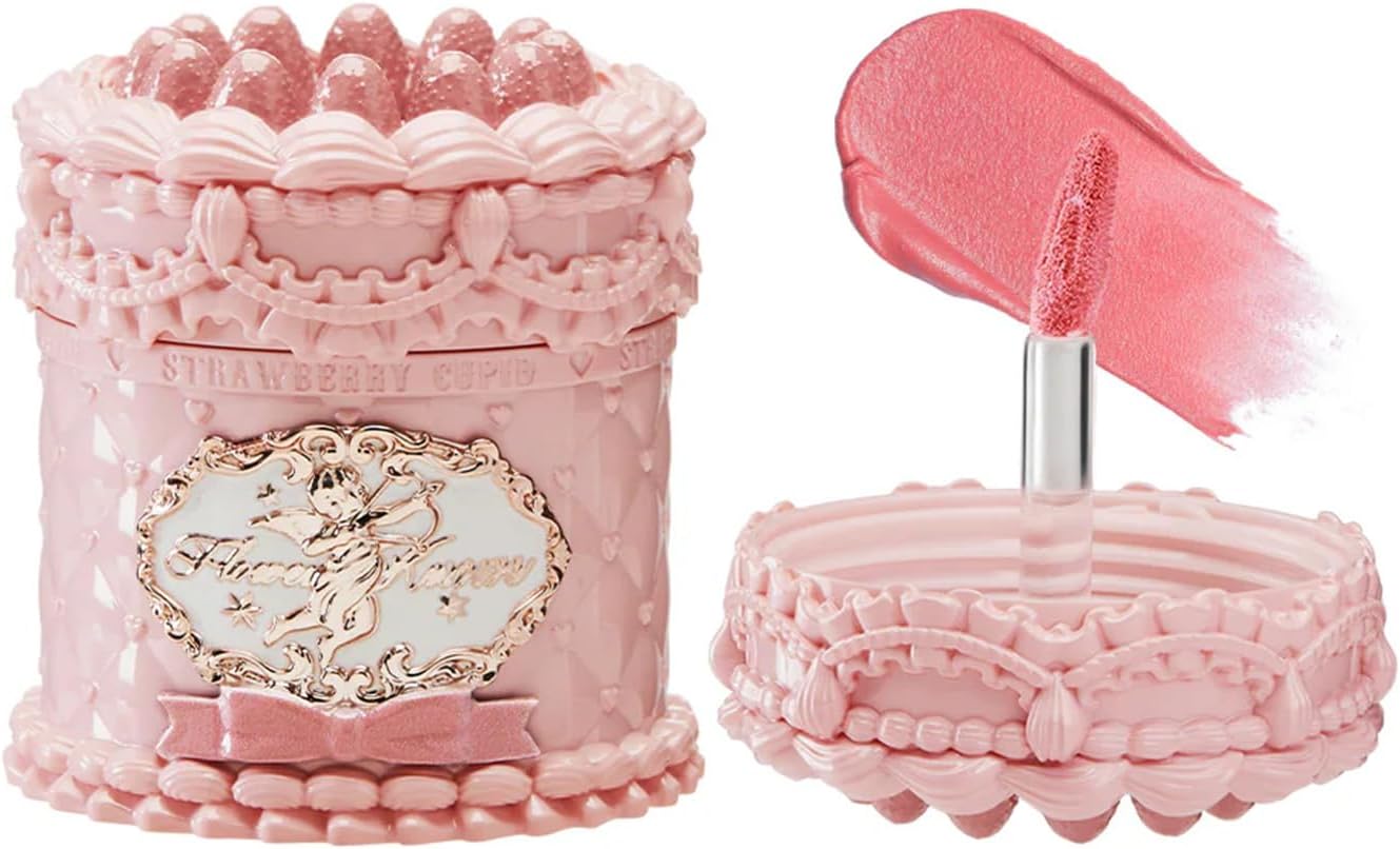 Flower Knows Strawberry Cupid Cake Lip Cream front view dessert jar packaging