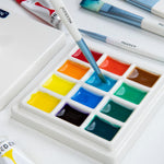 MEEDEN square watercolor palette close up texture