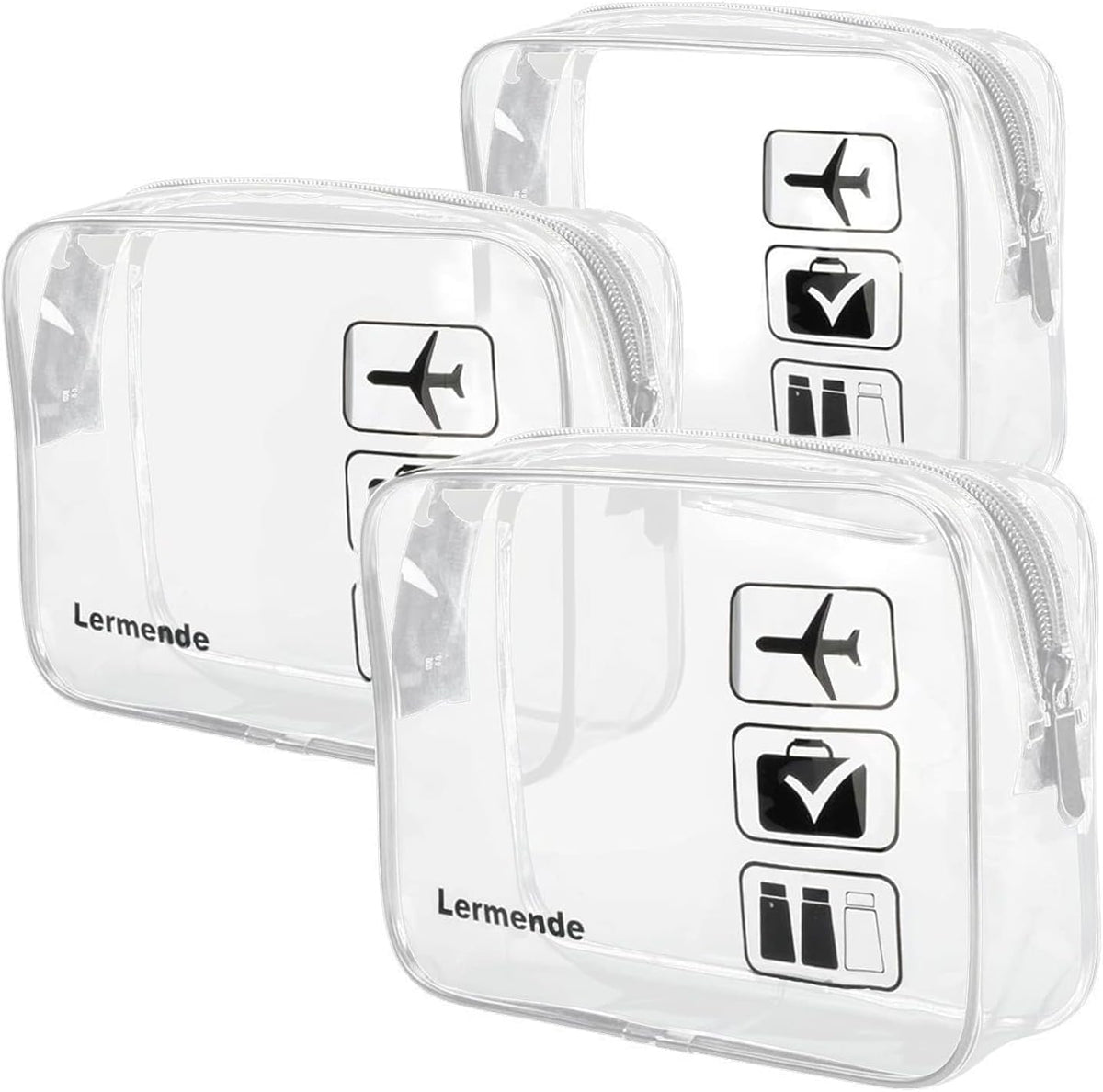Lermende Clear Toiletry Bag TSA Approved Quart Size Travel Carry On - 2Pcs - Image 10