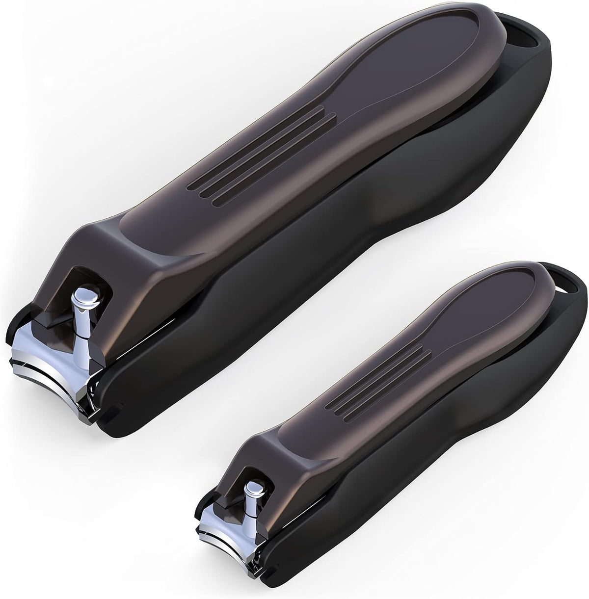 GLAMFIELDS Nail Clippers with No Splash Storage Box, Large Fingernail Toenail Clipper Detachable Easy Clean Nail Cutter Trimmer with Nail Files for Men & Women, Leather Case Packed Black (1 Pack) - Image 9