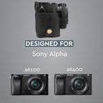 MegaGear leather case paired with Sony mirrorless camera