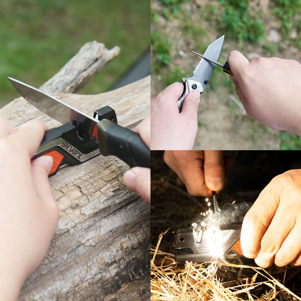 Sharpal 6-in-1 multi-tool showing fire starter rod