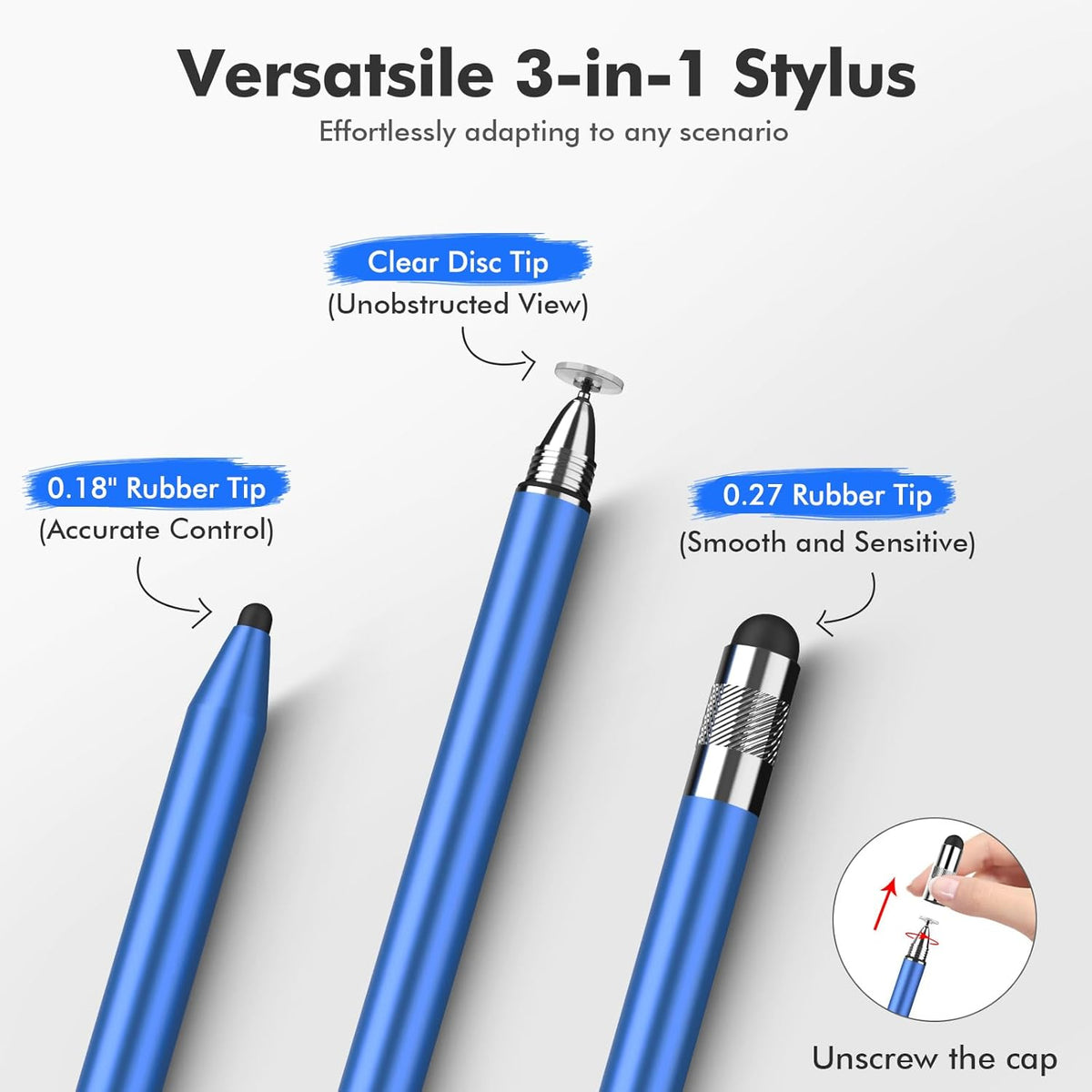 MEKO universal stylus pen transparent disc tip close up
