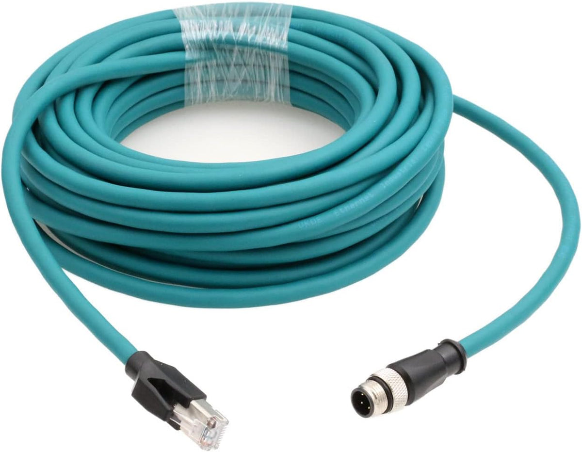Industrial Ethernet M12 4 Pin D-Coded RJ45 CAT5e Cable, Profinet Fieldbus Network Control LED PoE Power Sensor Shielded Blue 4m - Image 10